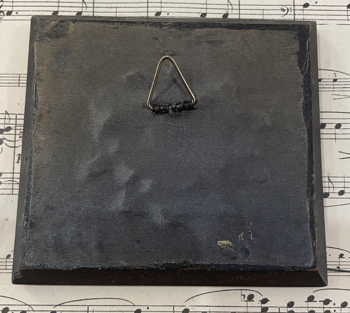 Rare Antique French Mourning Hair Art Domed Glass Wooden Frame Boat Church c1840