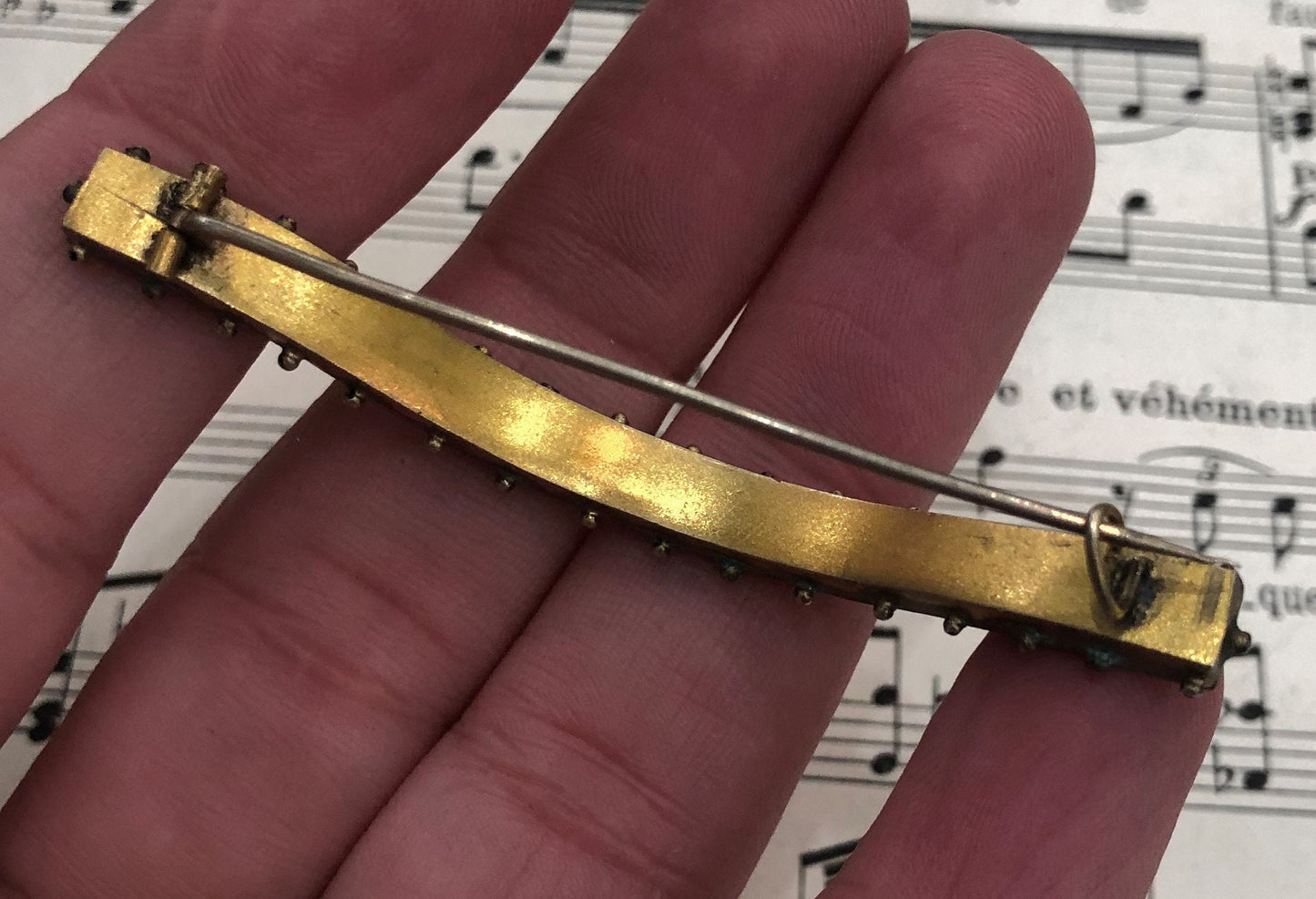 Rare Antique Italian Micromosaic Micro Mosaic Millefiori Scarf Brooch c1900