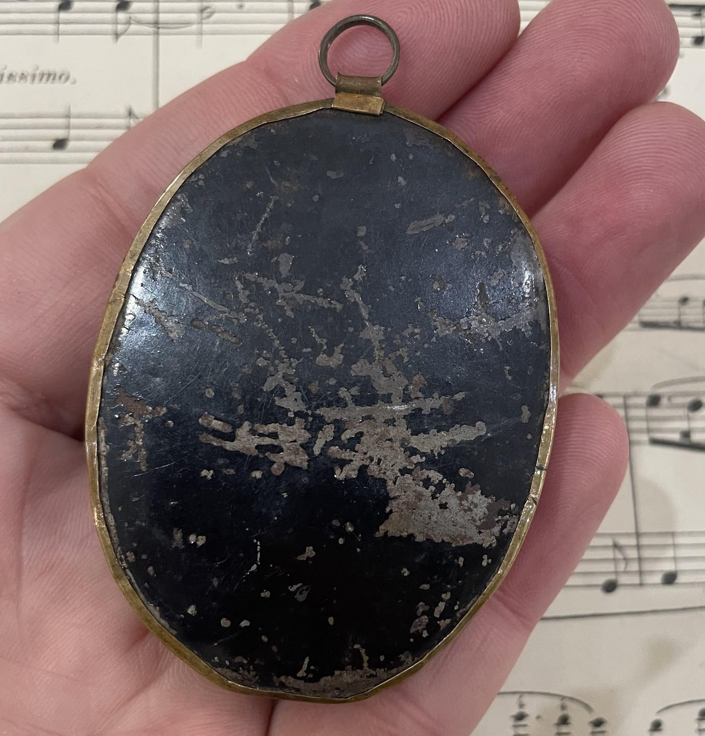 Small Antique French Reliquary / Ex Voto Madonna & Child under Domed Glass c1880