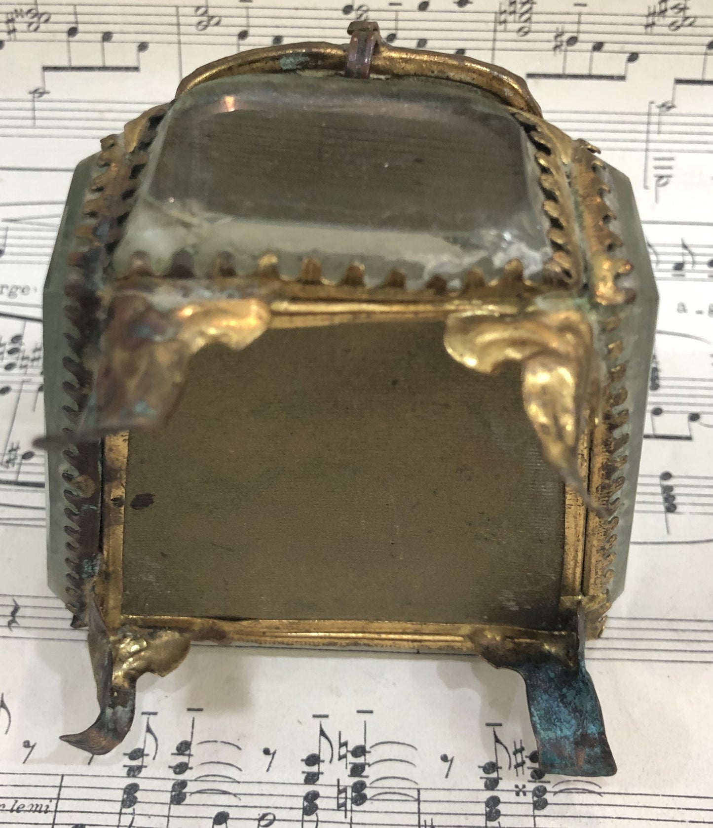 Antique French Souvenir Jewelry Box view of Wissembourg France c1900