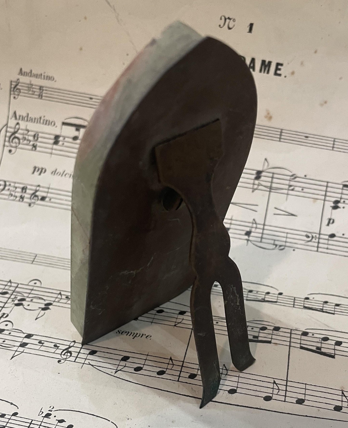 Antique French Onyx Icon Stand Virgin Mary c1920