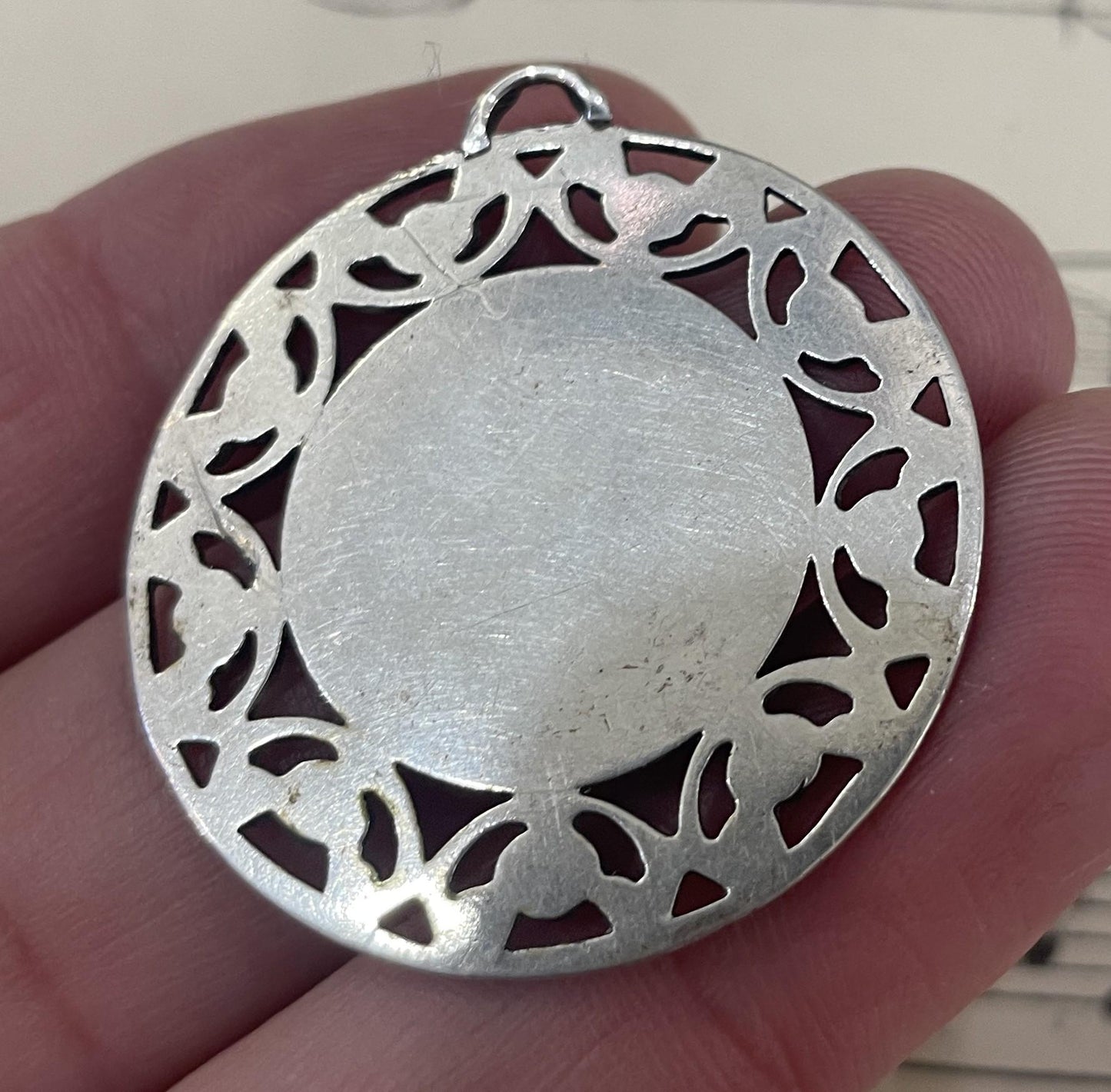 Rare Large Antique French Sterling Silver Joan of Arc Medal Signed Lavrillier c1920