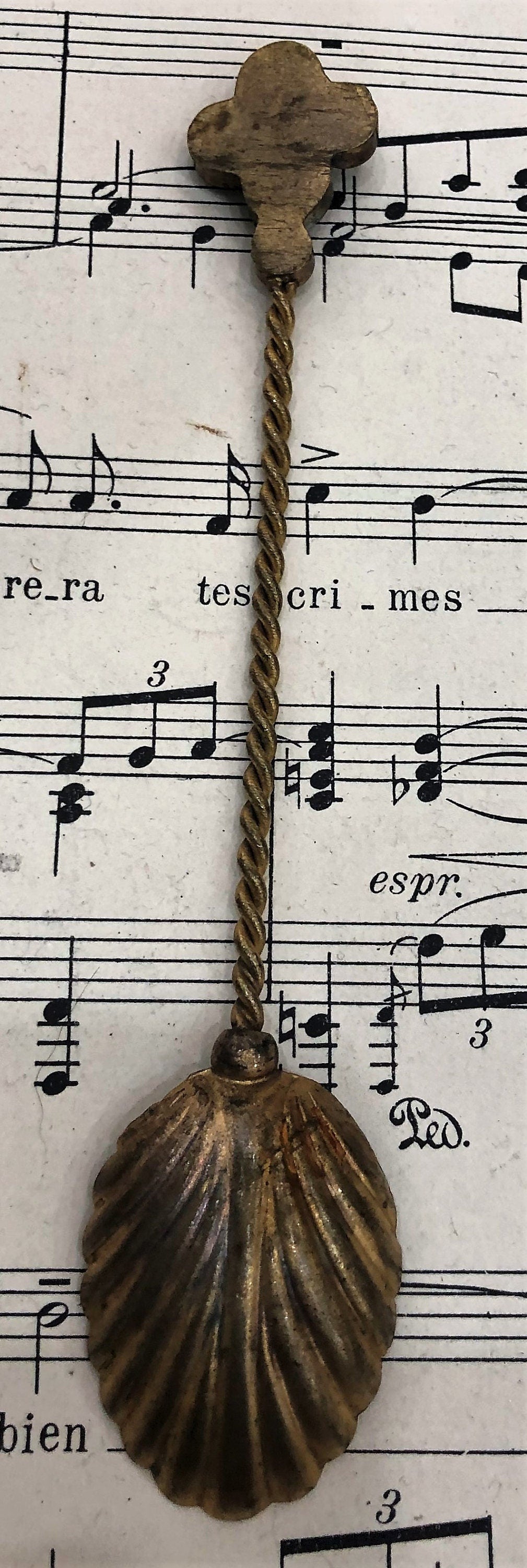 Antique Italian Micromosaic Micro Mosaic Spoon Clover c1920