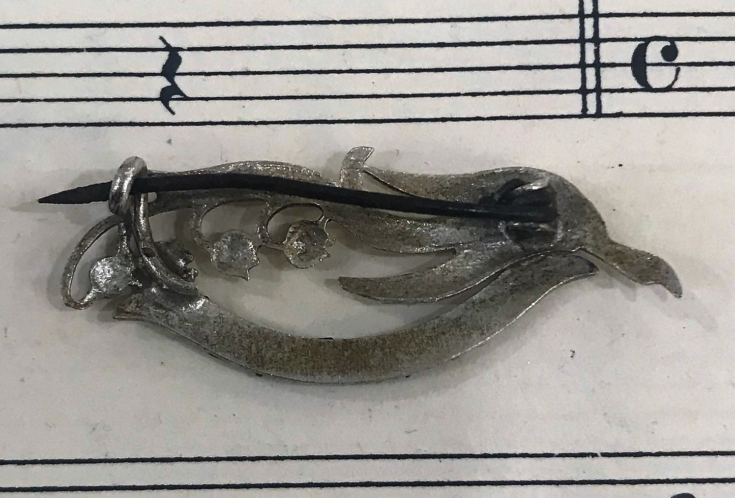 Antique French Art Nouveau Brooch Lily of the Valley Gerardmer c1910