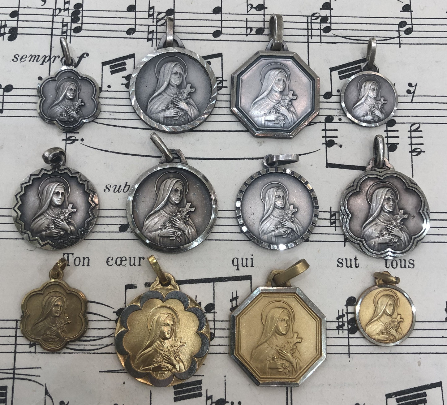 Vintage French St. Therese of Lisieux Religious Medal c1960