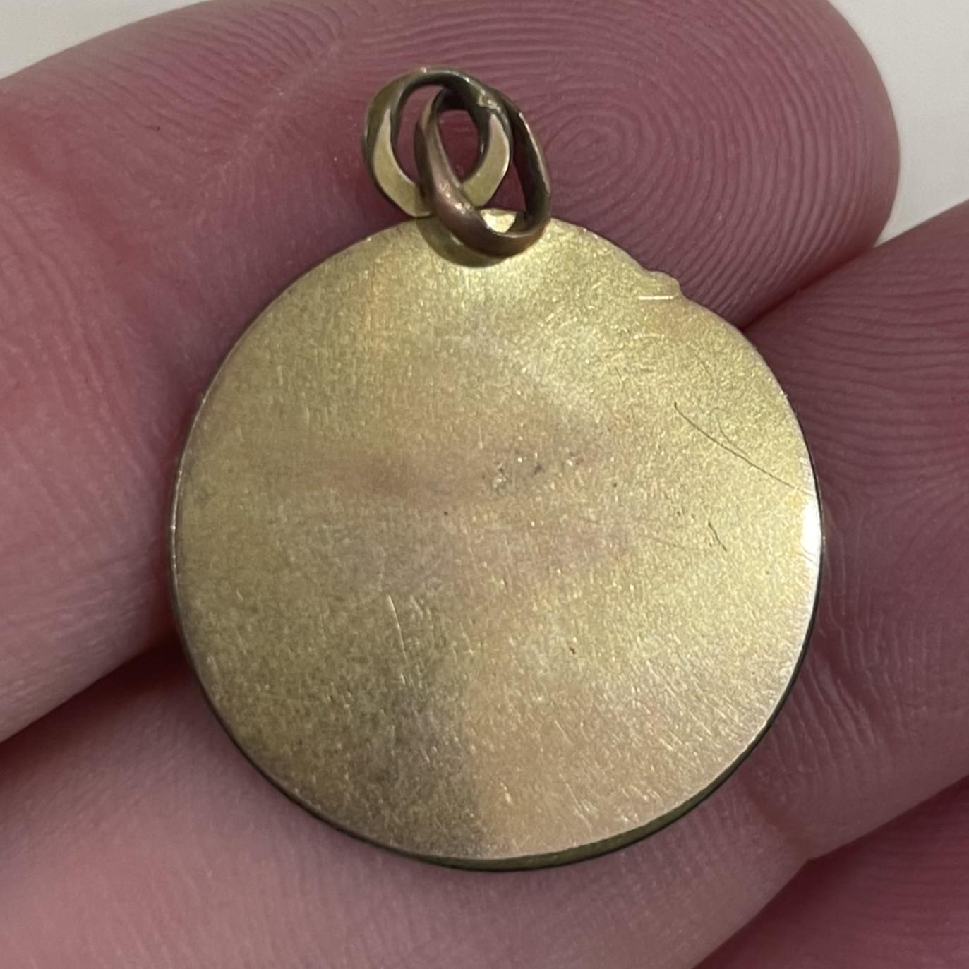 Antique French Gold-Filled First Communion Chalice Religious Medal c1900