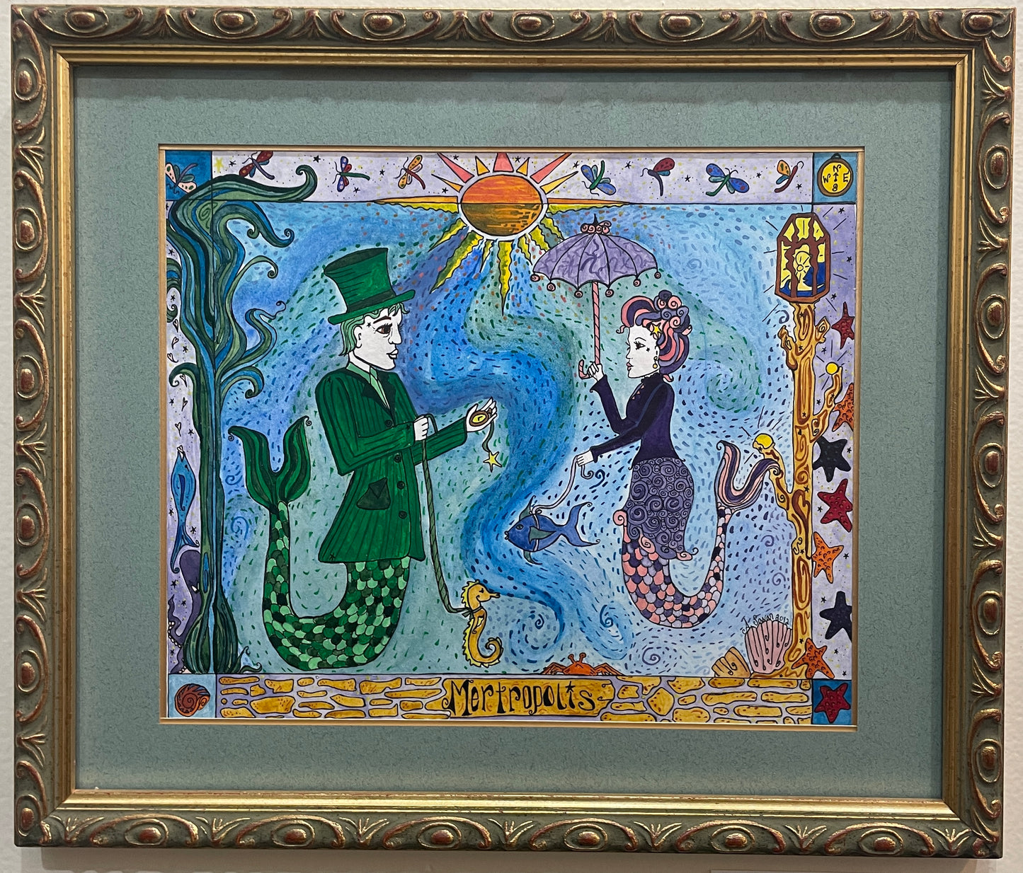 Mertropolis - Original Framed Watercolor