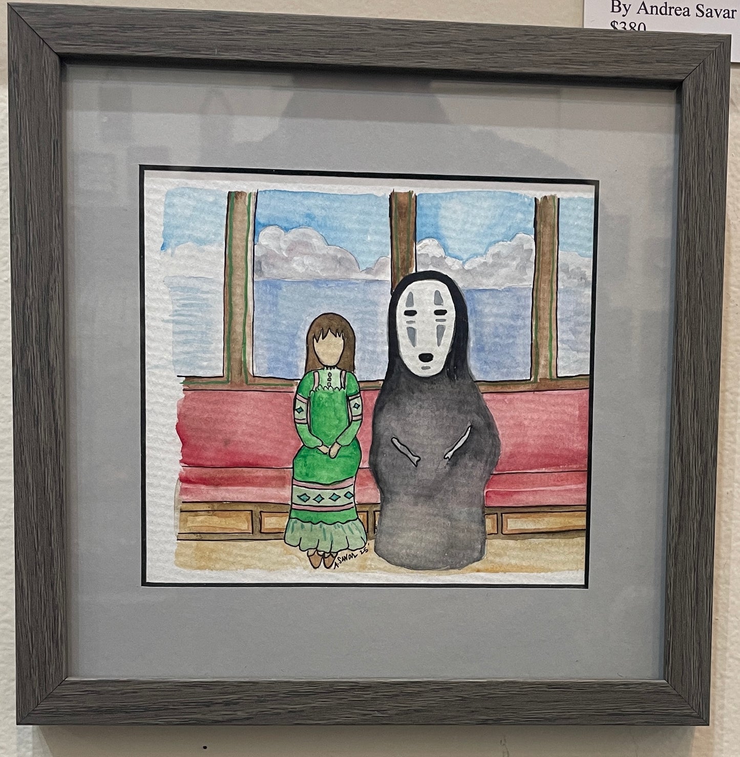 No Face and Cornhusk Doll - Original Framed Watercolor