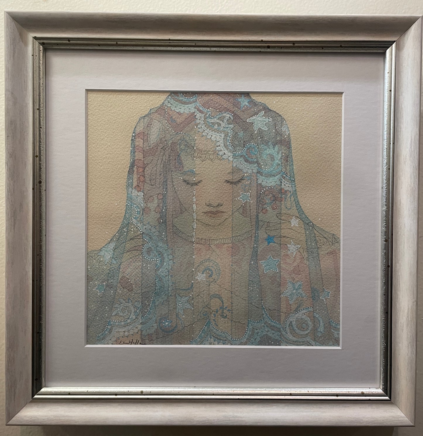 Starry Veil - Watercolor Original Painting by Ellie Hoffman