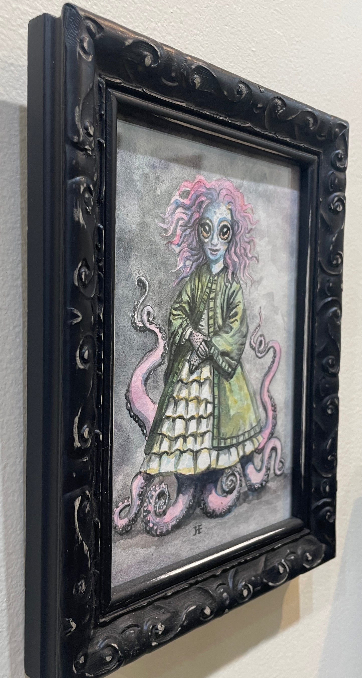 Rosie Blue - Original Framed Watercolor Painting by Oliver Hyde