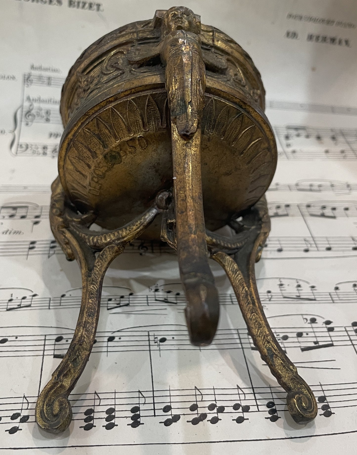 Rare Antique French Art Nouveau Jewelry Box Woman Sphinx c1900