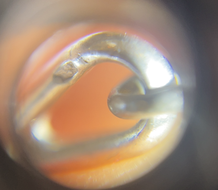 Antique French Sterling Silver Pocket Watch Chain with Gold Plated Dots c1900