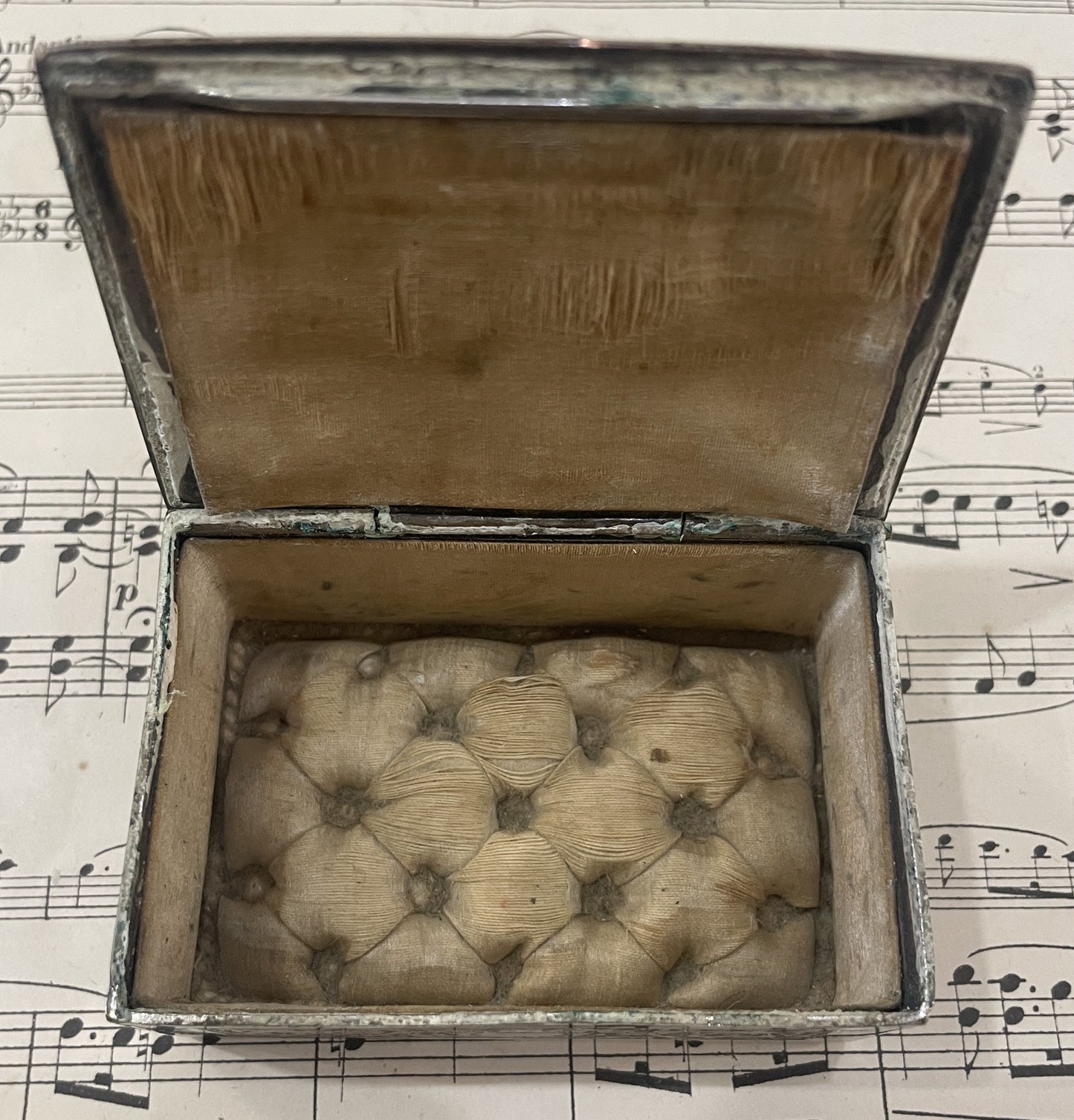 Antique French Joan of Arc Bronze Jewelry Box c1920