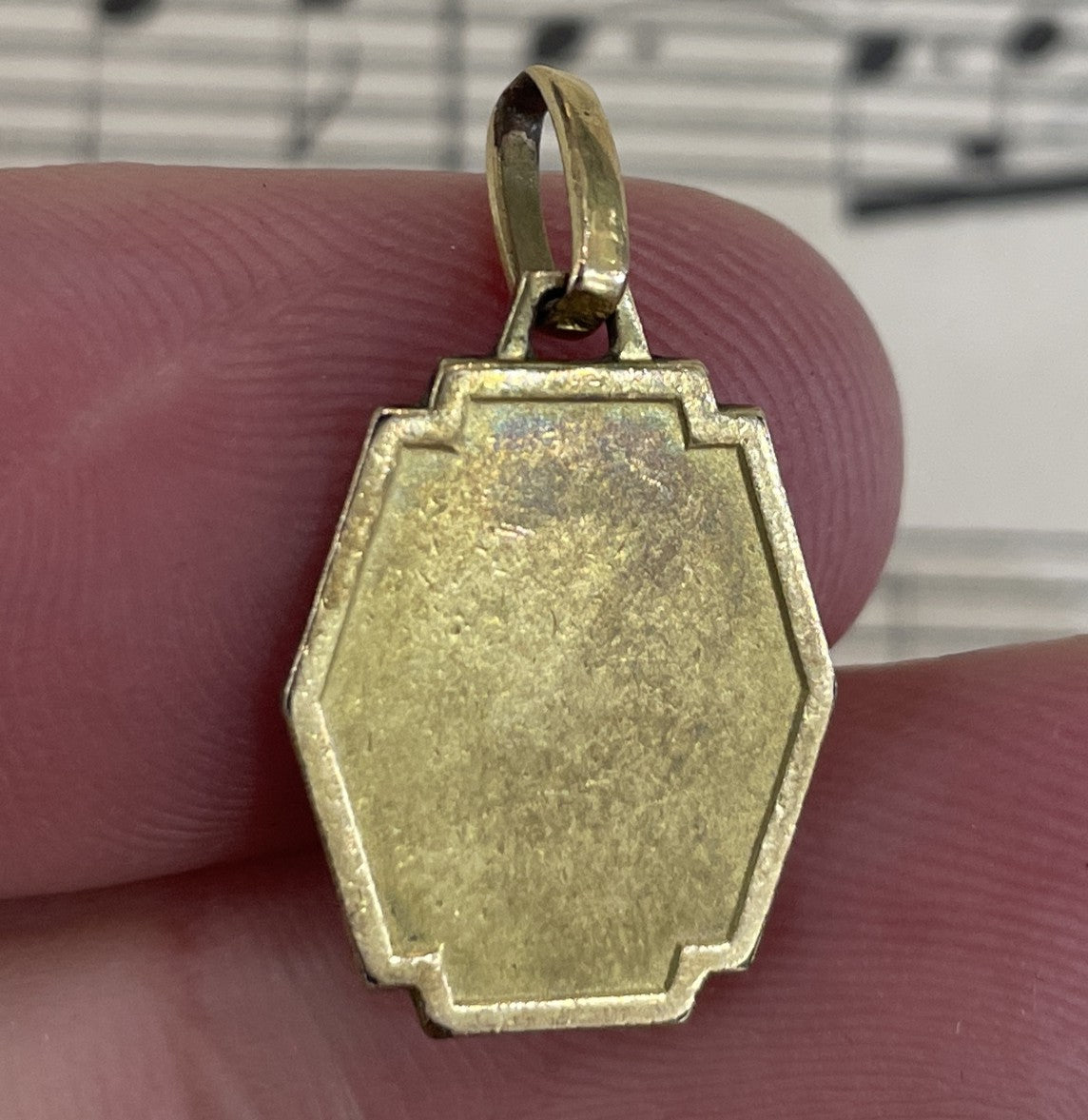 Antique French Art Deco Gold-Filled Jesus Medal c1930