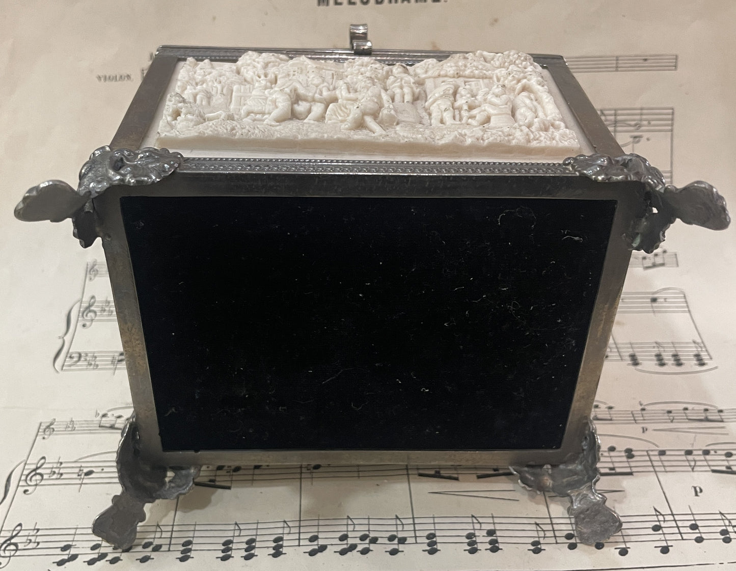 RARE Large Antique French Petrifying Well Jewelry Box c1900
