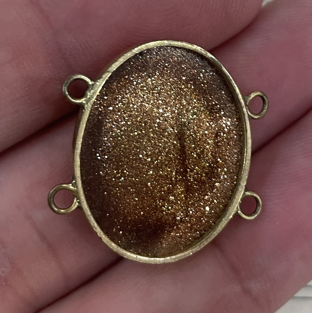 Rare Antique Italian Micromosaic Micro Mosaic Pendant Roman Ruin Goldstone c1880