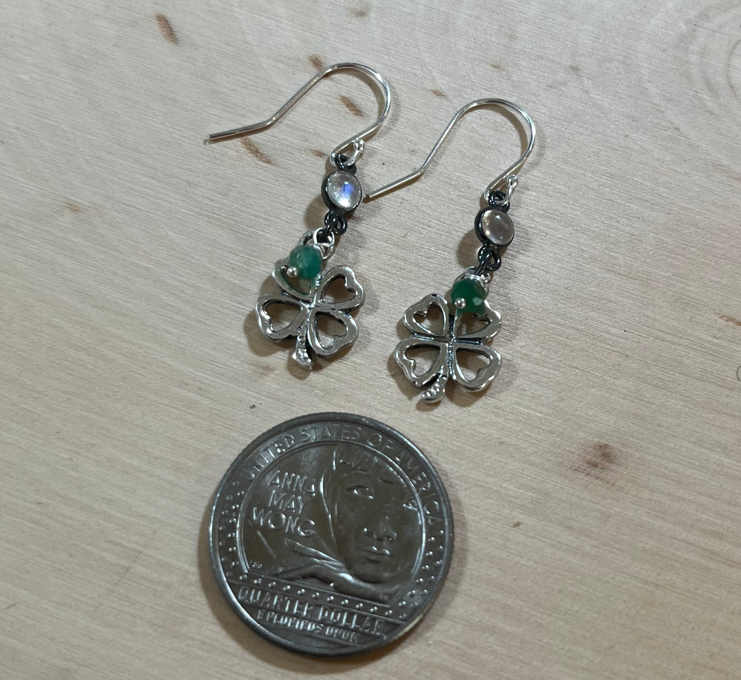 Sterling Four Leaf Clover Earrings