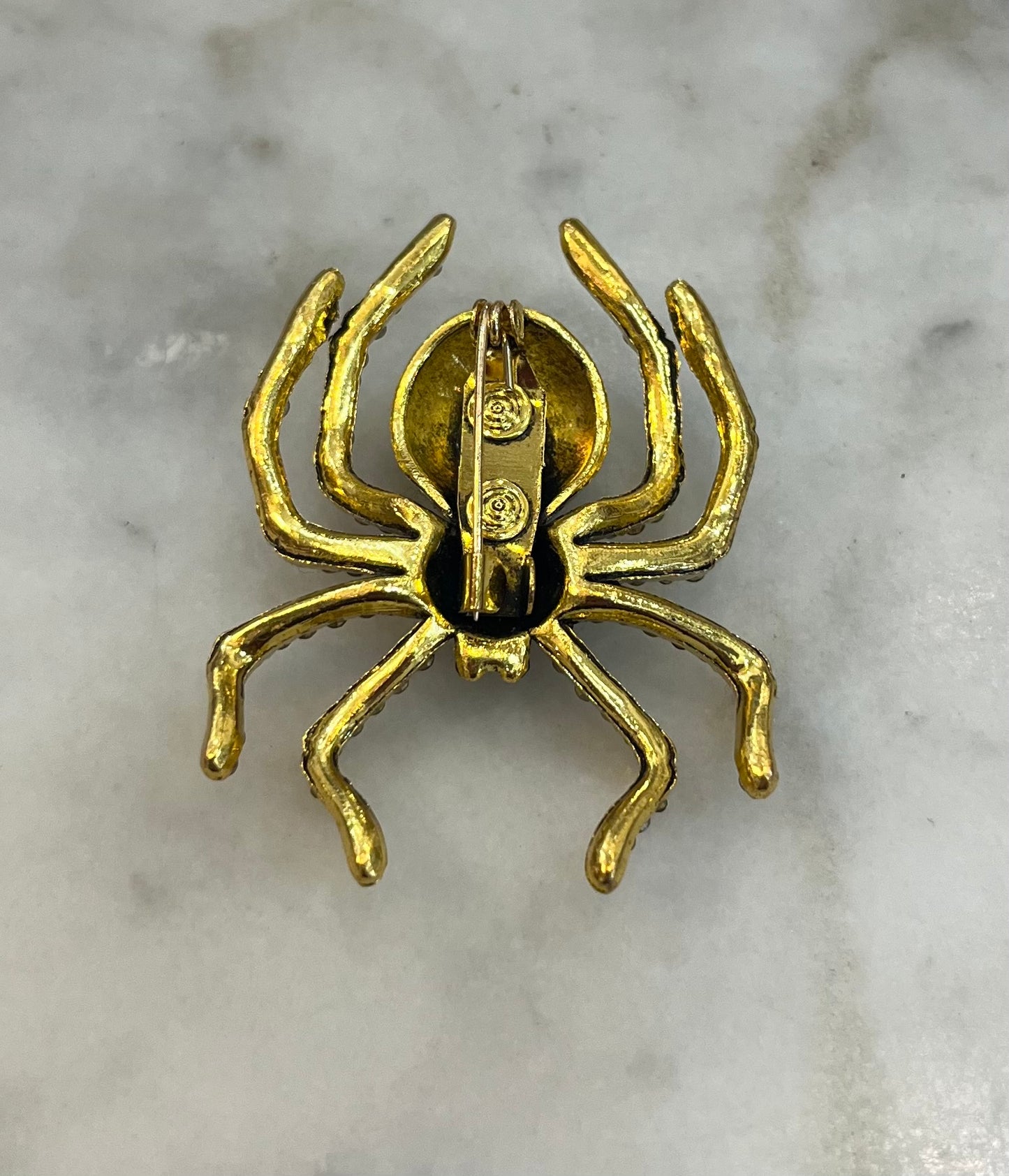 Vintage Rhinestone Spider Brooch from France