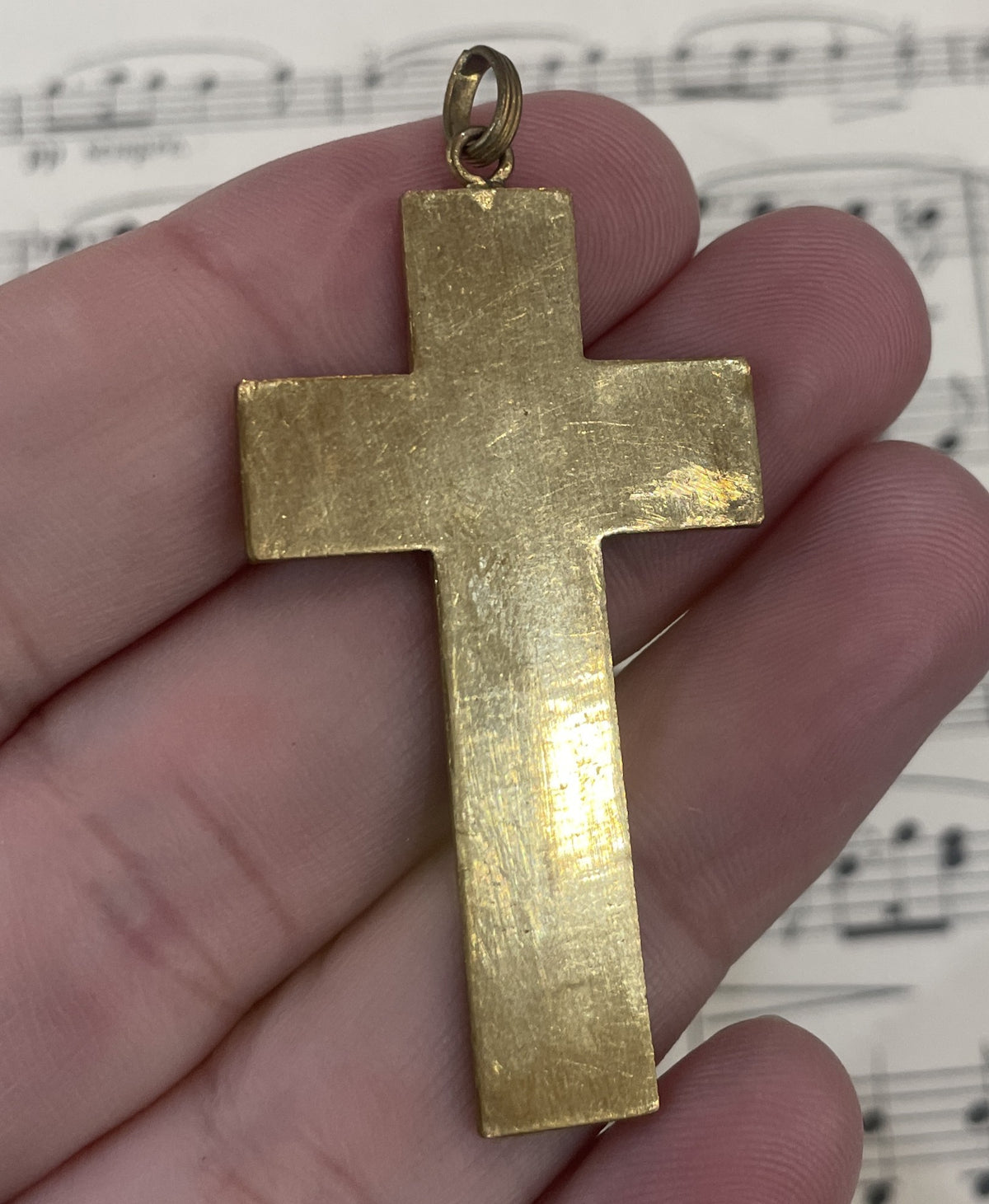 Antique French Enameled Cross c1920