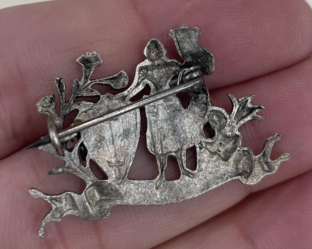 Antique French Art Nouveau Joan of Arc Pin / Brooch c1920