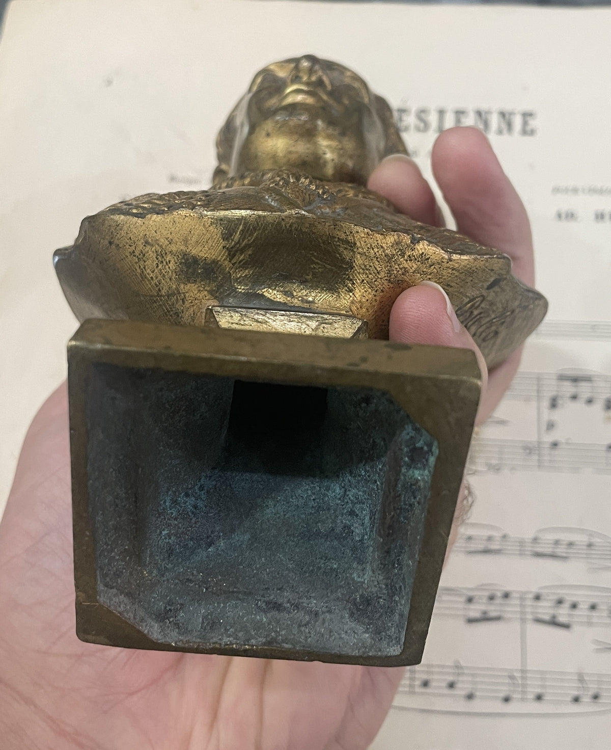 Antique French Spelter Statue Pope Pius IX Signed Jean Bulio c1900