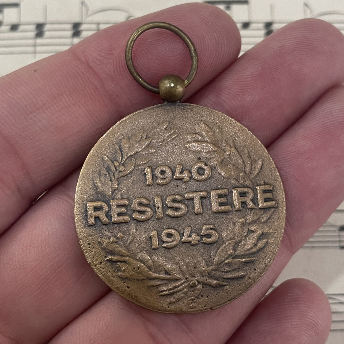 Vintage French Joan of Arc Bronze Religious Medal c1945