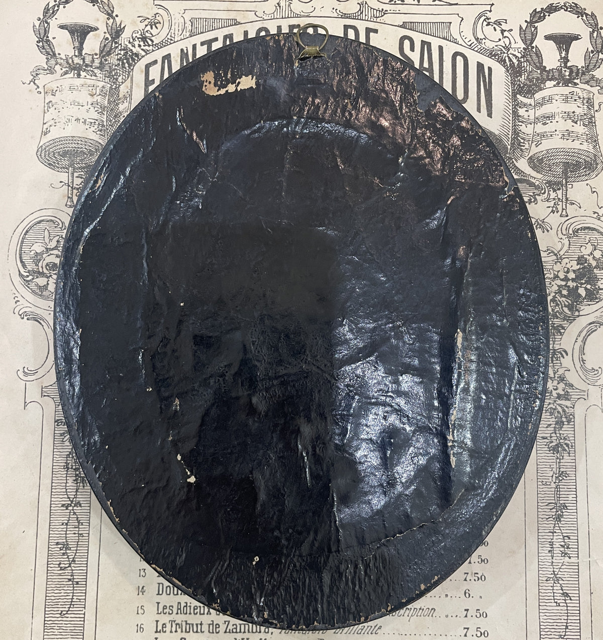 Rare Large Antique French Mourning Hair Art Domed Glass Wooden Frame Heart c1880