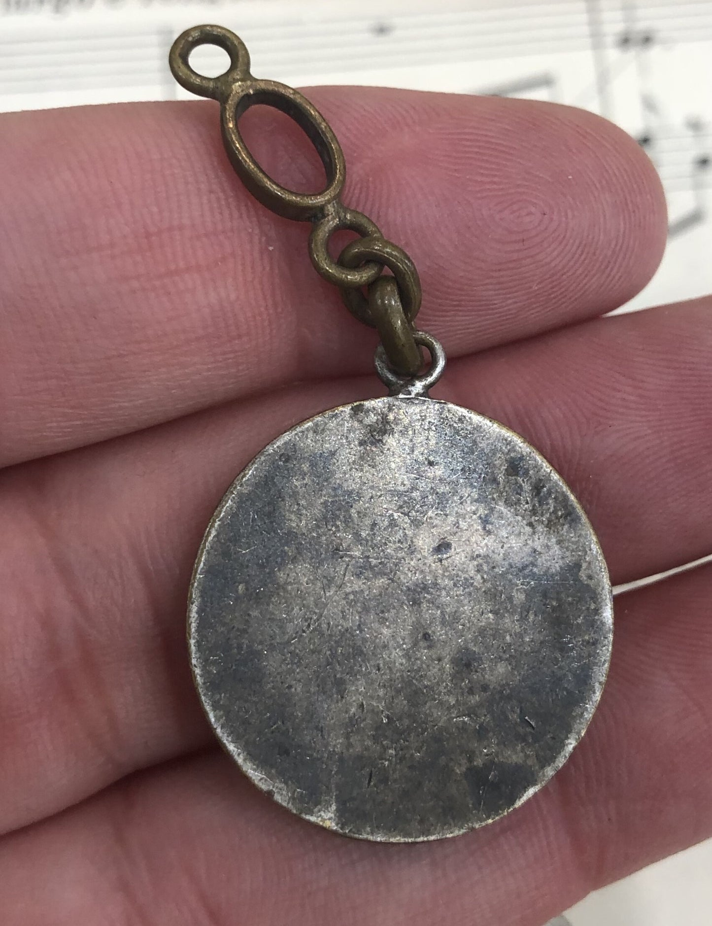 Antique French Joan of Arc Medal / Chatelaine Fleur de Lys c1900