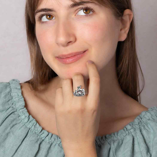 Sterling Silver Snail and Mushrooms Ring: 7