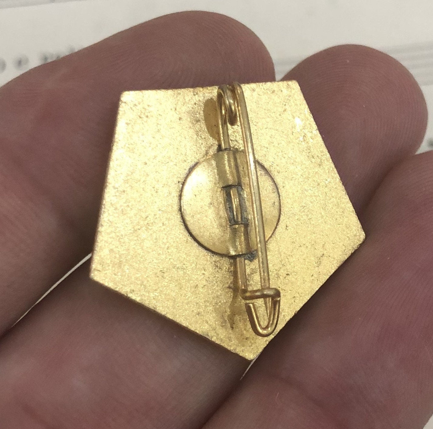 Antique French Enameled Saint Anne d'Auray Basilica Pin / Brooch c1930