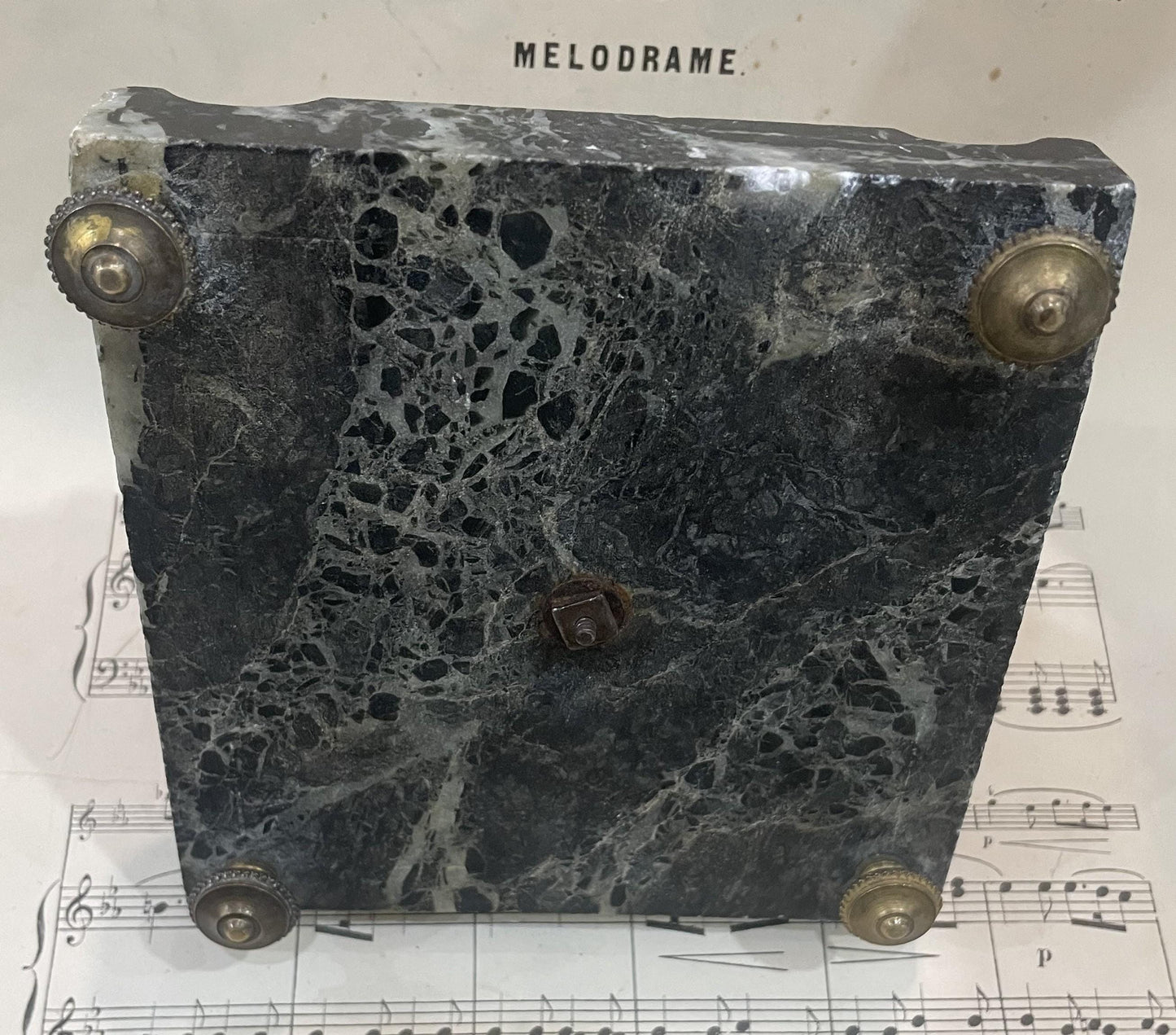 Antique French Art Nouveau Bronze Marble Inkwell c1900