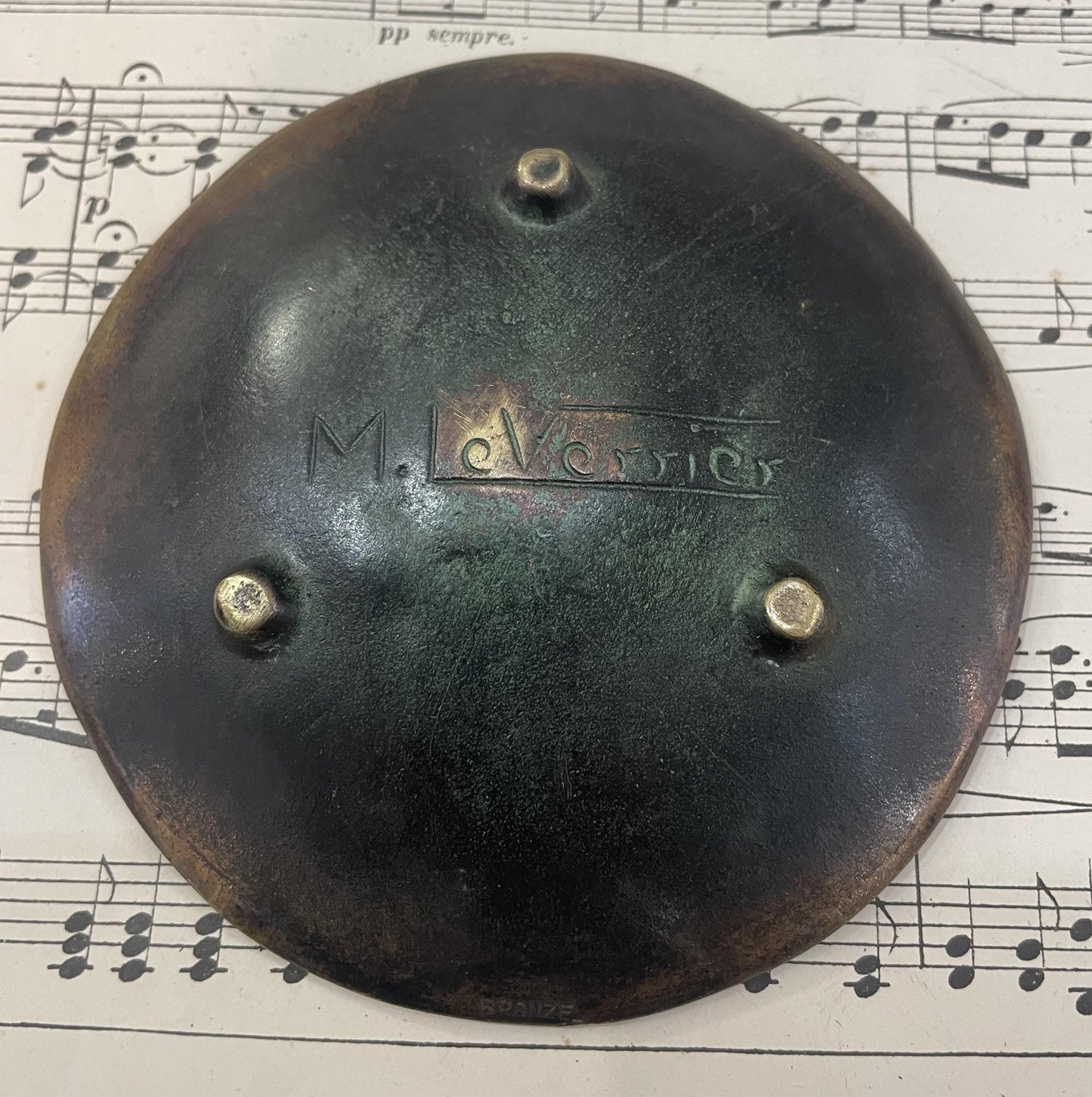 Antique French Max Le Verrier Bronze Tray God c1940