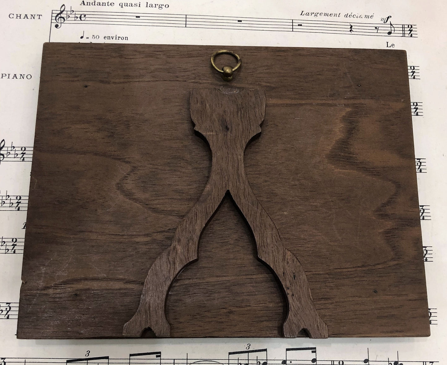 Rare Antique French First Communion Religious Plaque Stand Signed Tricard c1899