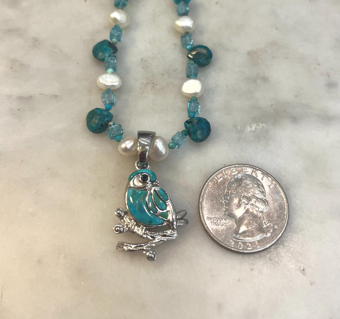 turquoise sterling bluebird of happiness necklace