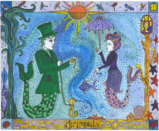 Mertropolis - Original Framed Watercolor