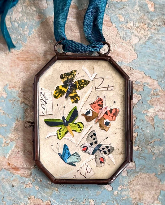 Butterfly Waltz ~ Lg. Art Locket Vintage Decor Handmade