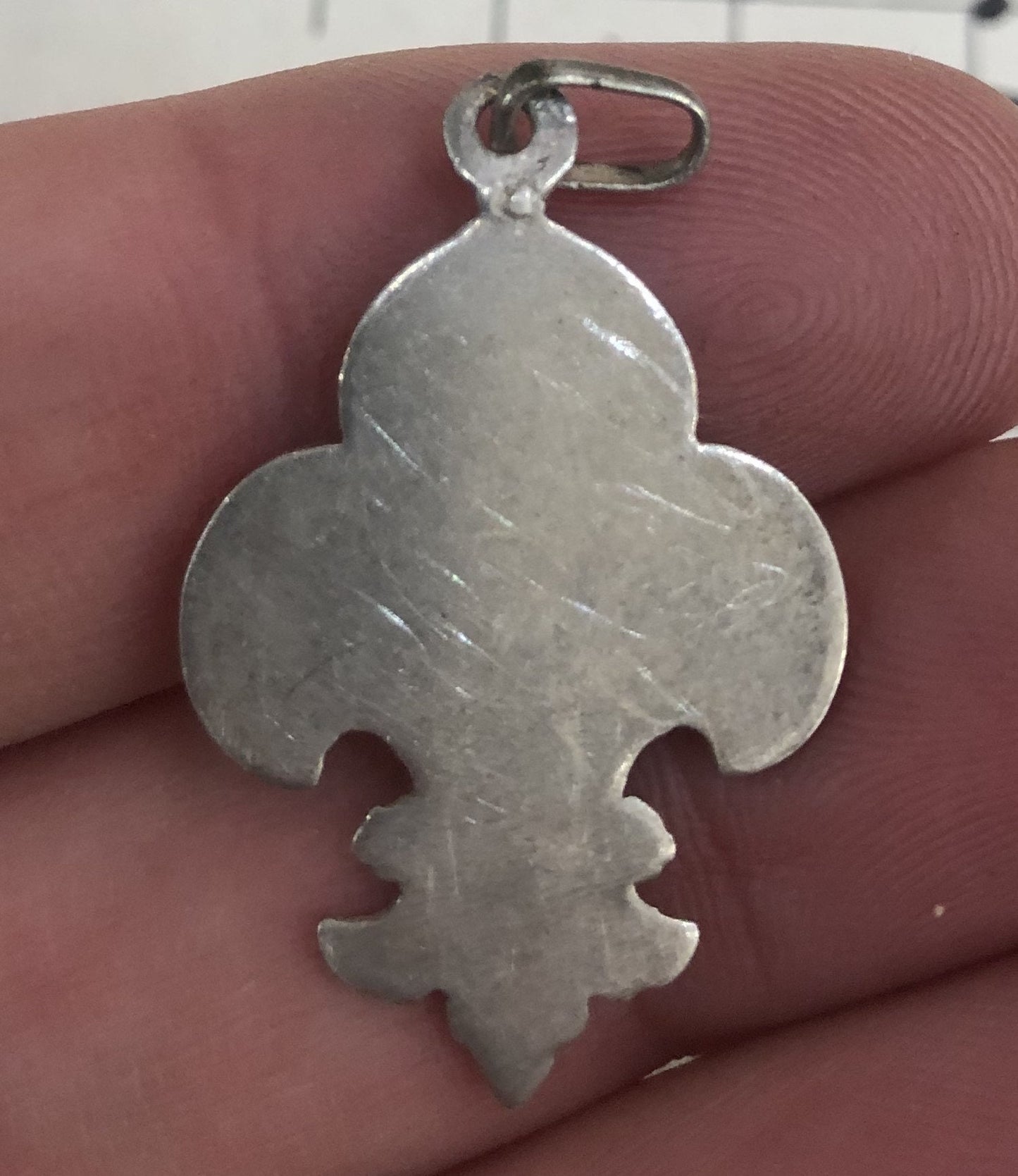 Antique French Sterling Silver Fleur de Lys Chalice Medal c1900