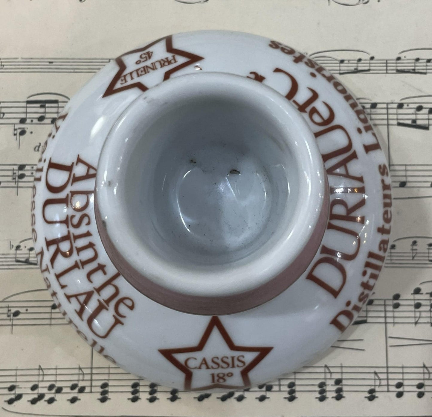 Vintage French Advertising Match Striker Holder Absinthe Durlau Ceramic Porcelain