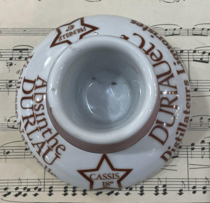 Vintage French Advertising Match Striker Holder Absinthe Durlau Ceramic Porcelain
