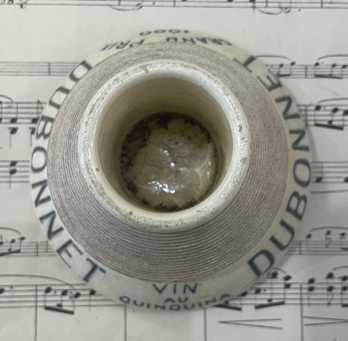 Antique French Advertising Match Striker Holder Dubonnet Ceramic Porcelain c1920