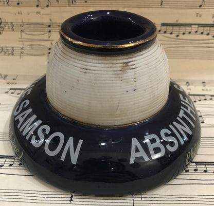 Vintage French Advertising Match Striker Holder Absinthe Samson Ceramic Porcelain