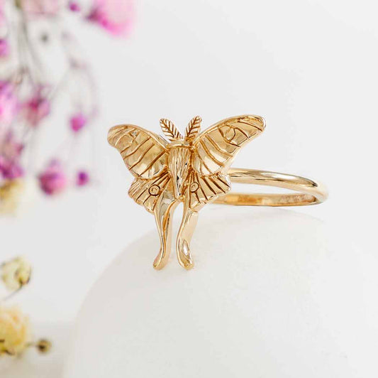 Bronze Luna Moth Ring: Bronze / 7