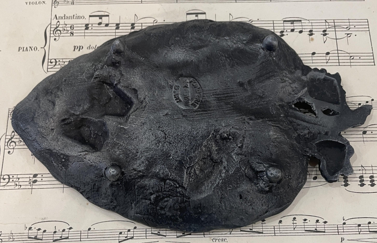 Antique French Art Nouveau Cast Iron Tray Butterfly c1920