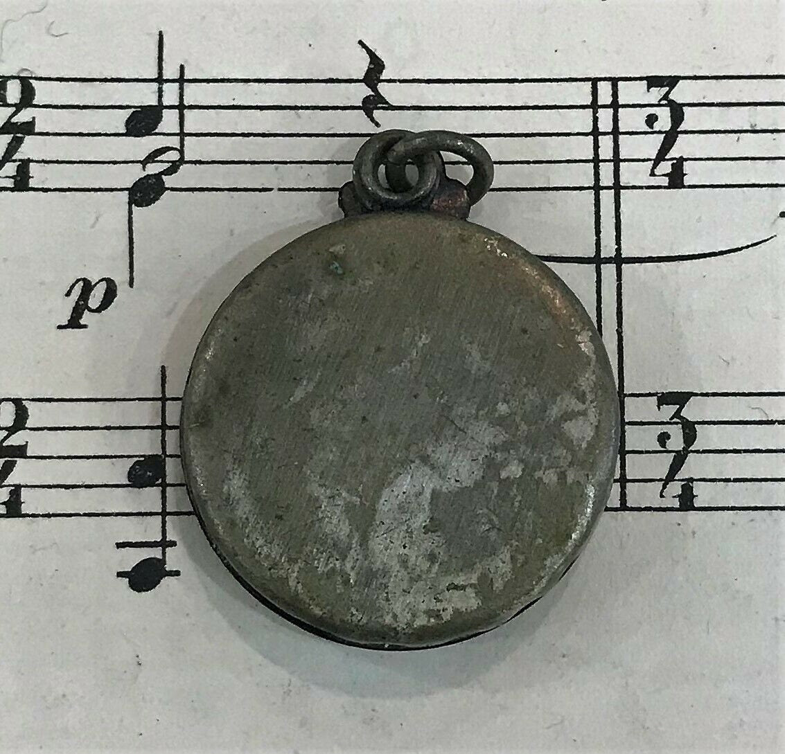 Antique French Art Nouveau Sliding Pendant Photo Holder Cherries c1920