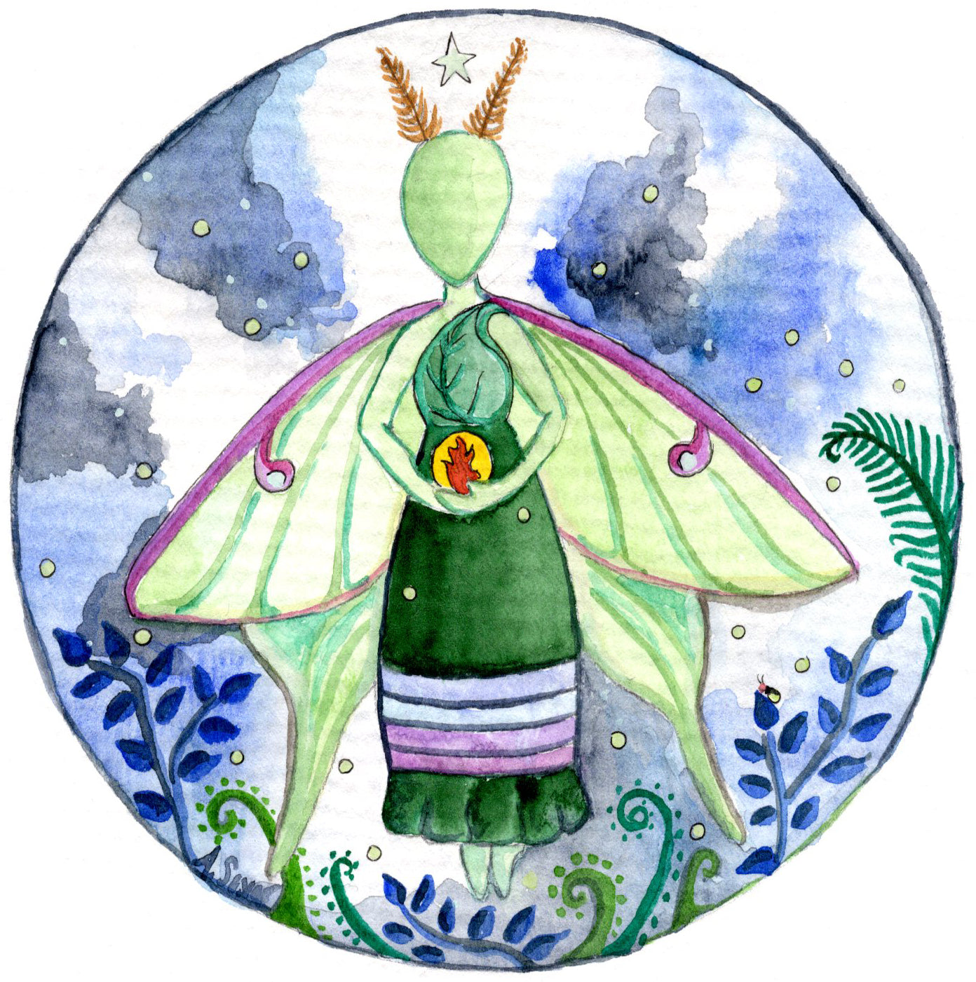 Luna Moth Fairy Sticker