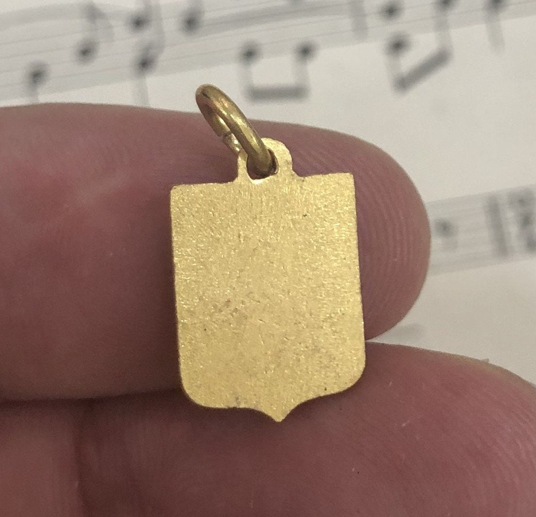 Antique French Enameled Saint Anne d'Auray Basilica Pendant Medal c1930