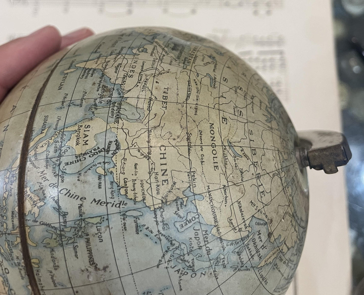 Rare Antique French Tin Globe c1920