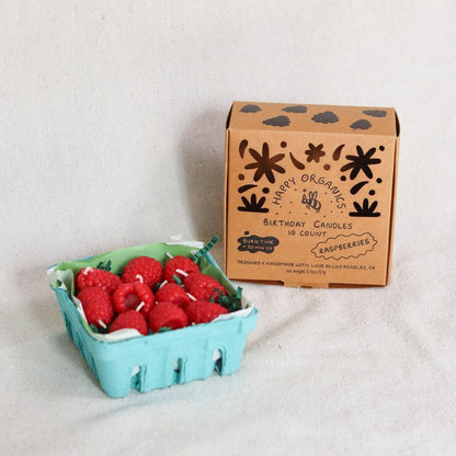 Raspberry Beeswax Birthday Candles : 10