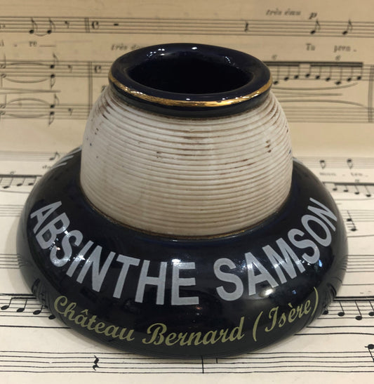 Vintage French Advertising Match Striker Holder Absinthe Samson Ceramic Porcelain