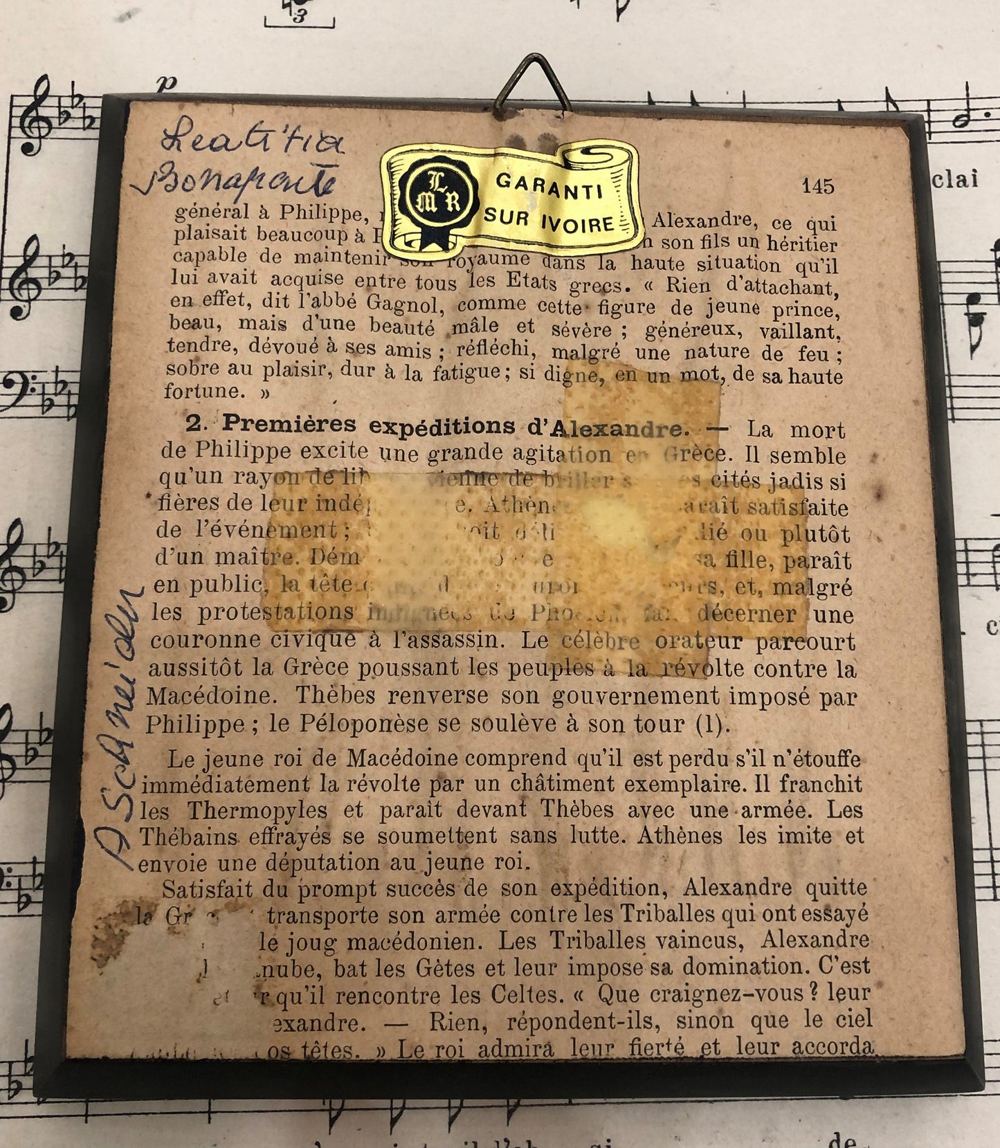 Antique French Hand Painted Miniature Letizia Bonaparte Signed Martine c1900